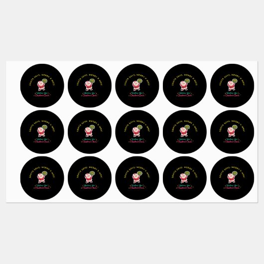 SANTA SAYS: MERRY X-MAS LABELS (Vel)