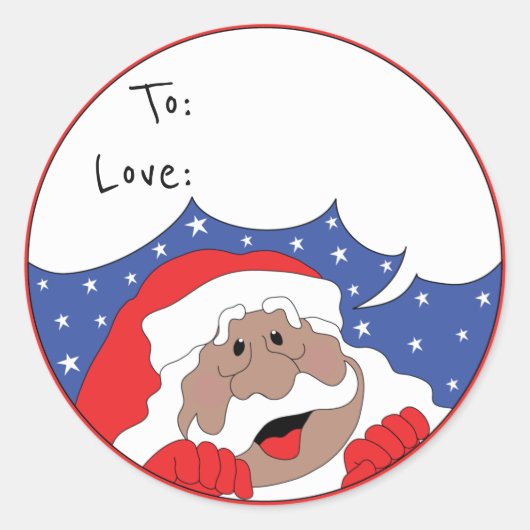 Santa Says Ronde Sticker (Voorkant)