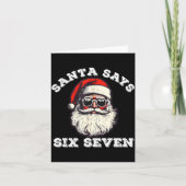 Santa Says Six Seven 67 Funny Christmas Gen Alpha Kaart (Voorkant)