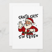 Santa Says Six Seven 6 7 Funny Brainrot Christmas Aankondiging (Voorkant / Achterkant)