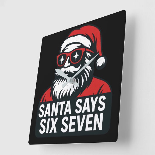 Santa says six seven - christmas humor vierkante klok (Hoek)