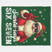 Santa Says SIX SEVEN – Funny Christmas Meme Fleece Deken (Voorkant (Horizontaal))