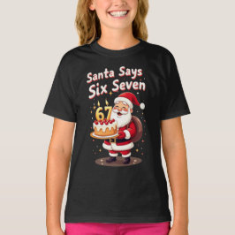 Santa Says Six Seven Meme – Funny Santa Holding T-shirt