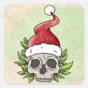 Santa Scary Creepy Gothic Kerst stickers