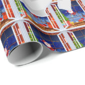 Santa schaatsen inpakpapier (Rol Hoek)