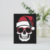 Santa schedel Gothic Kerstmis Briefkaart (Staand voorkant)