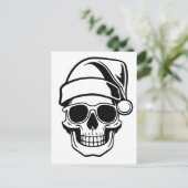 Santa schedel Gothic Kerstmis Briefkaart (Staand voorkant)