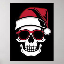 Santa schedel Gothic Kerstmis Poster