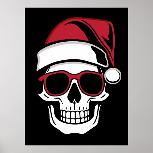Santa schedel Gothic Kerstmis Poster (Voorkant)