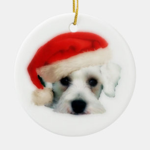 Santa Schnauzer Ornament