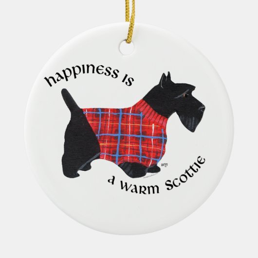 Santa Scottie Dog Ornament (Voorkant)