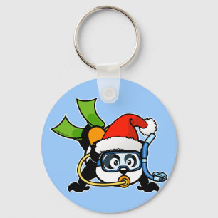 Santa Scuba Panda Sleutelhanger