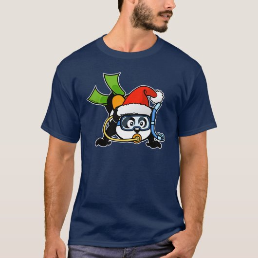 Santa Scuba Panda T-shirt (Voorkant)