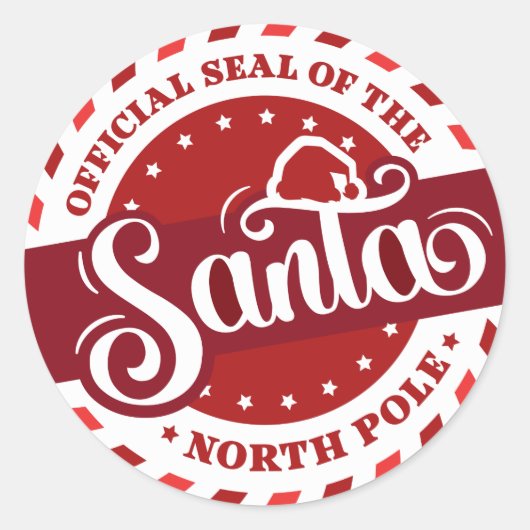 Santa Seal Ronde Sticker (Voorkant)