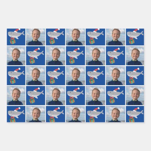 Santa Shark Fotoverpakking Papieren Bladen Inpakpapier Vel (Voorkant)