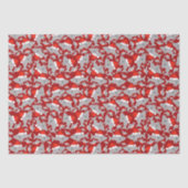 Santa Shark-kerstachtergrond Tissuepapier (Voorkant)