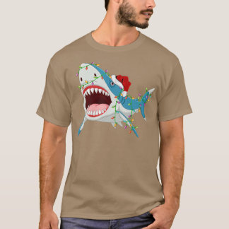 Santa Shark-kerstlampjes Funny Shark-mas T-shirt