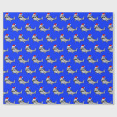 Santa Shark Wrapping Paper Cadeaupapier (Vlak)