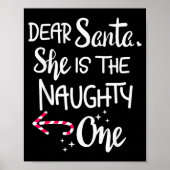 Santa She Is The Naughty One Couples Christmas Cut Poster (Voorkant)