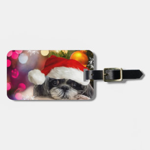 Santa Shih Tzu Bagagelabel