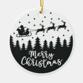 Santa Silhouette Merry keramisch Ornament (Voorkant)