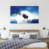 Santa Silhouette over de Muur Kunst Canvas Afdruk (Insitu (Slaapkamer))