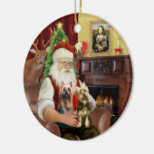 Santa - Silky Terriers (TWEE) Keramisch Ornament (Links)