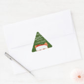 Santa Sinaasappel Corgi Vrolijk kerstfeest Driehoek Sticker (Envelop)