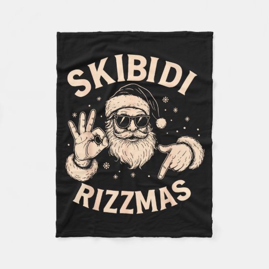 Santa Six Seven Meme 67 Hands Sign Rizz Skibidi Ri Fleece Deken (Voorkant)
