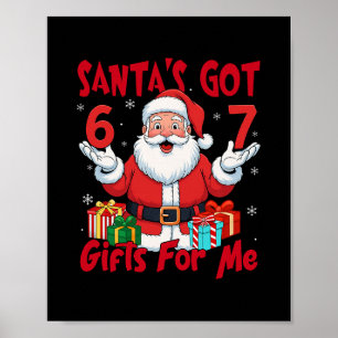 Santa Six Seven Meme Kerstmis Gen Z Meme Poster