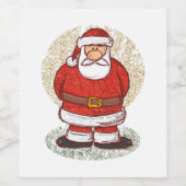 Santa sketch wijn etiket (Enkel label)