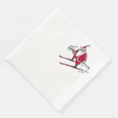 Santa Skiën diner papieren servetten (Hoek)