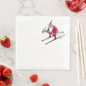 Santa Skiën diner papieren servetten (Insitu)