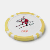 Santa Skiën geel 500 gestreepte poker chip (Enkel)
