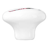 Santa Skiën keramische knop (Zijkant)