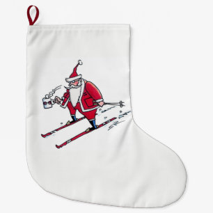 Santa Skiën Kerstmis kous groot Grote Kerstsok