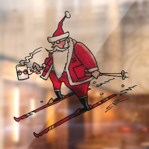Santa Skiën LG see-thru venster vastklampen terug Raamsticker
