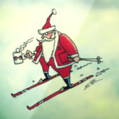 Santa Skiën LG see-thru venster vastklampen terug Raamsticker (Vel 3)