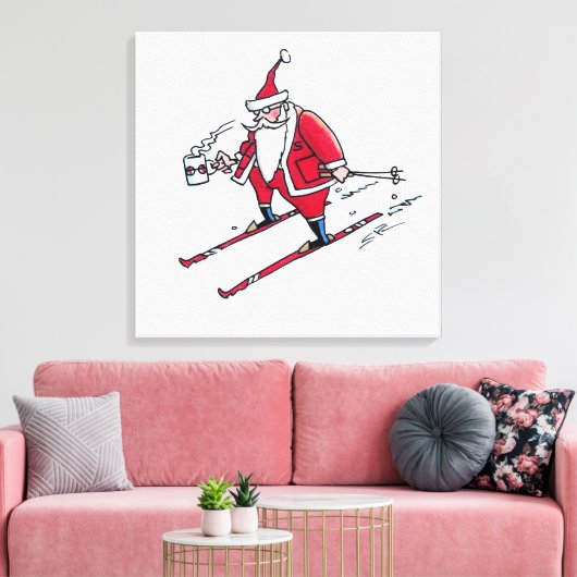 Santa Skiescanvasafdruk Canvas Afdruk (Insitu (Woonkamer))