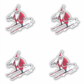 Santa Skiing-contourstickers 4 Sticker (Voorkant)