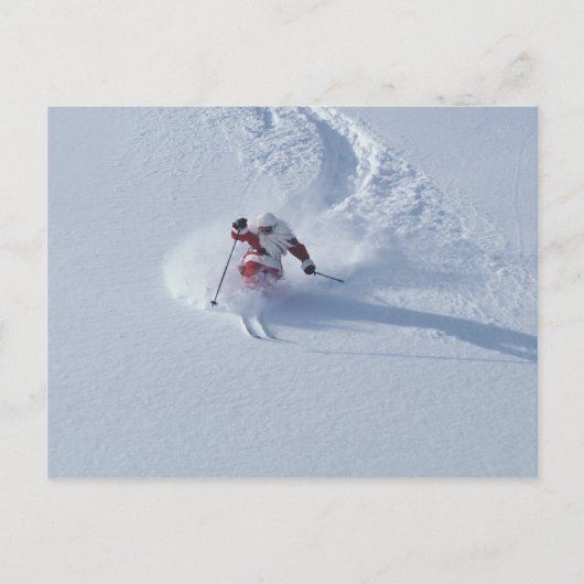 Santa Skiing in Snowbird Ski Resort, Wasatch Feestdagenkaart (Voorkant)