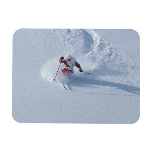 Santa Skiing in Snowbird Ski Resort, Wasatch Magneet (Horizontaal)