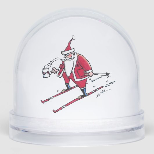 Santa Skiing snow globe (Avant)