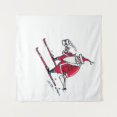 Santa Skiing tapestry Wandkleed (Voorkant (horizontaal))