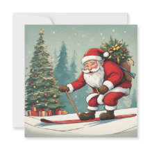 Santa ski's Een platte kaart