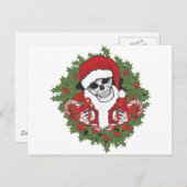 Santa Skull met Wreath Feestdagenkaart (Voorkant / Achterkant)