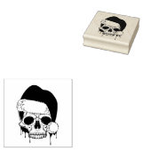 Santa Skull Rubberstempel (Gestempeld)