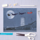 Santa, Slape, F-16 Jets en Red Biplane Kerstmis Tissuepapier (Craft)
