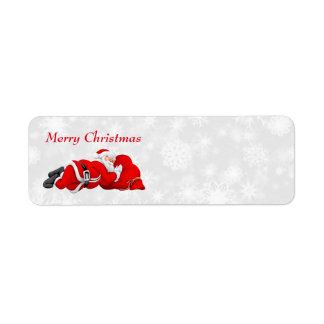 Santa slapen adresetiketten etiket
