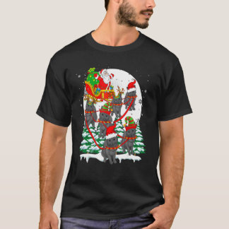 Santa slee Santa Rendier Chartreux Katten Kerstmis T-shirt
